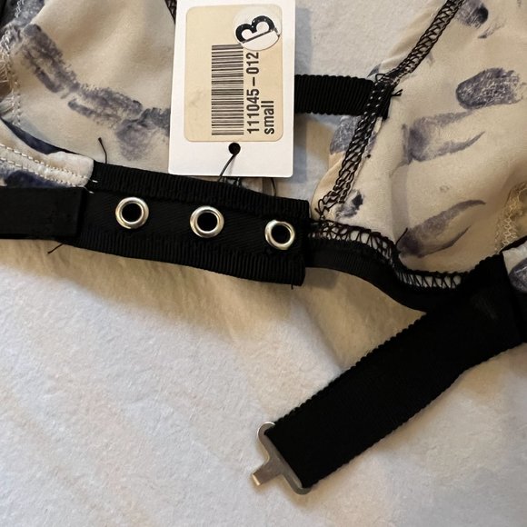NWT The Lake & Stars Printed Stretch Silk Bralette, Size Small - Picture 6 of 11